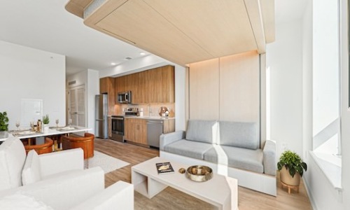Beautiful living areas to match your lifestyle expandable bed with couch kitchen and dining area