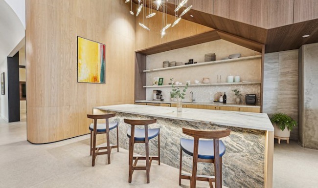 Settle into Comfort at 4909 Auburn lobby bar and entertainment area